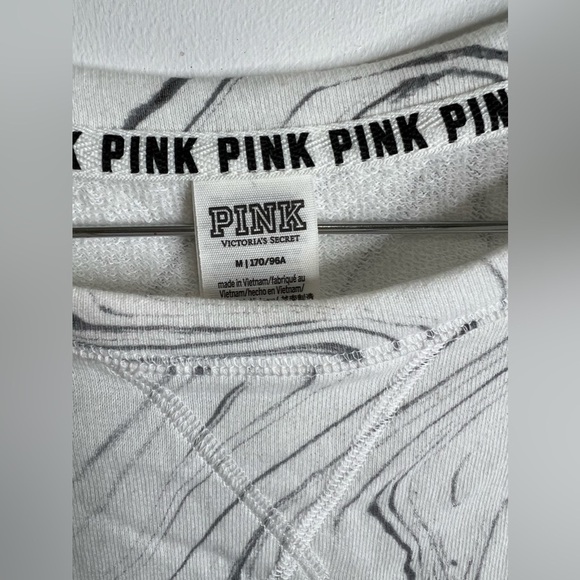VS Pink Custom Cropped Marble Pullover Sweatshirt - Picture 3 of 3